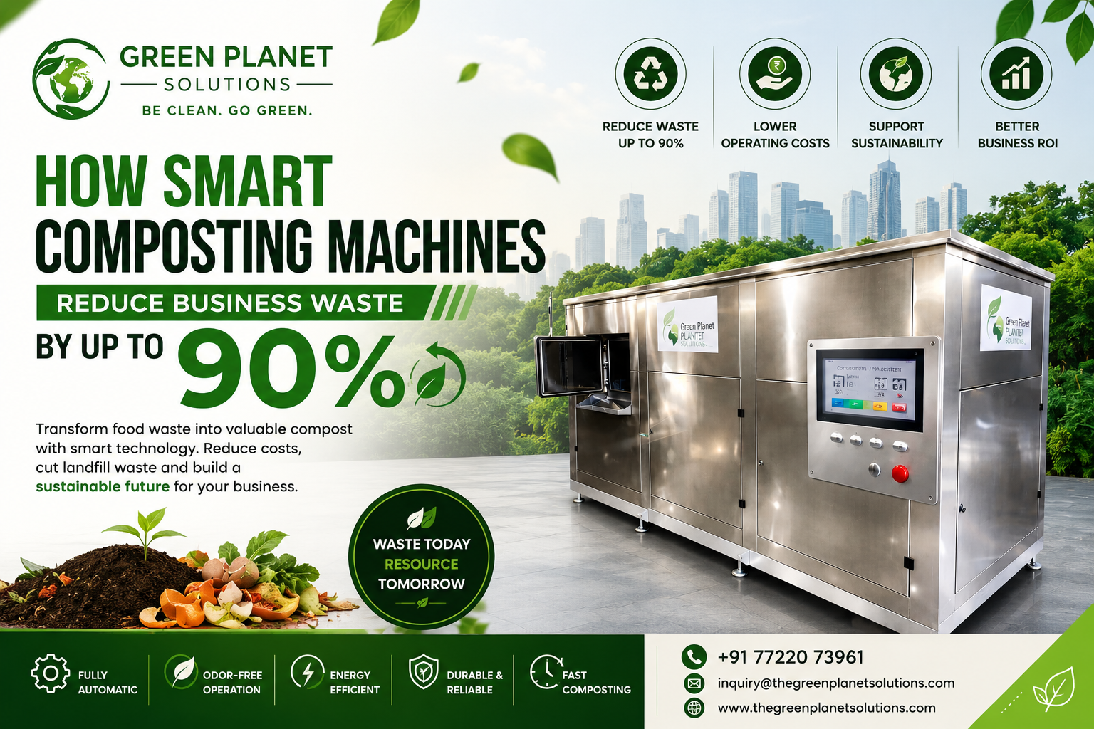How Composting Machines Reduce Business Waste by Up to 90%